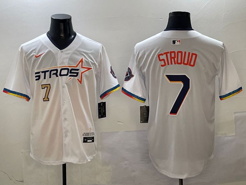 Men Houston Astros #7 Stroud White Fourth generation Joint Name Nike 2025 MLB Jersey style 7->houston astros->MLB Jersey